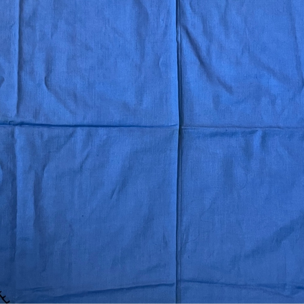 Vintage Scottie Dog Embroidered deep blue Tablecloth with Fringe 33” x 33”. EX - Picture 6 of 8